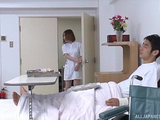 Yearning clinic porn between a hot Japanese nurse and a instance