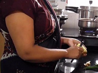 Good-looking Indian Chunky Bosom Stepmom Fucked connected with Kitchen by Stepson