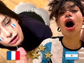 Чемпион мира Аргентины, фанат трахается французским после финала - Meg Miasmic