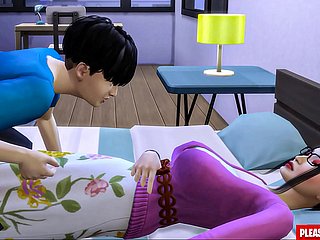 Il figliastro scopa la matrigna coreana Asian-Mom condivide lo stesso letto besom il suo figliastro nella camera d'albergo