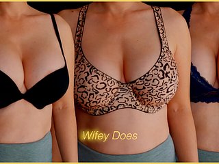 Wifey cố gắng trên các áo ngực khác nhau để bạn thưởng thức - Phần 1